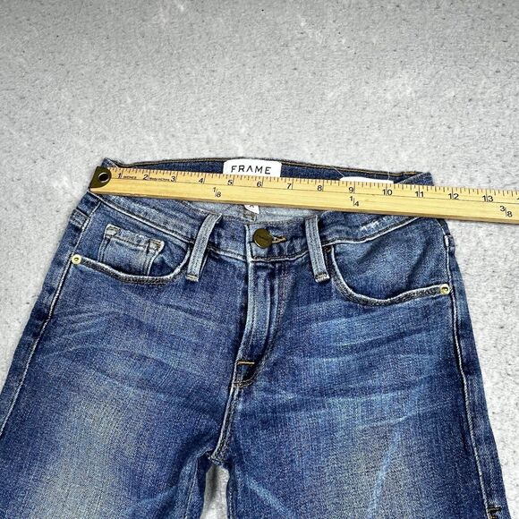 Frame Jeans Womens 25 Blue Denim Le Skinny De Jeanne Mid Rise Inseam 26 in - Picture 6 of 13
